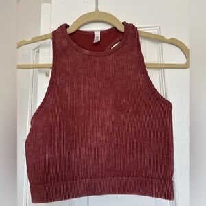 Ribbed Burgundy Crop Top